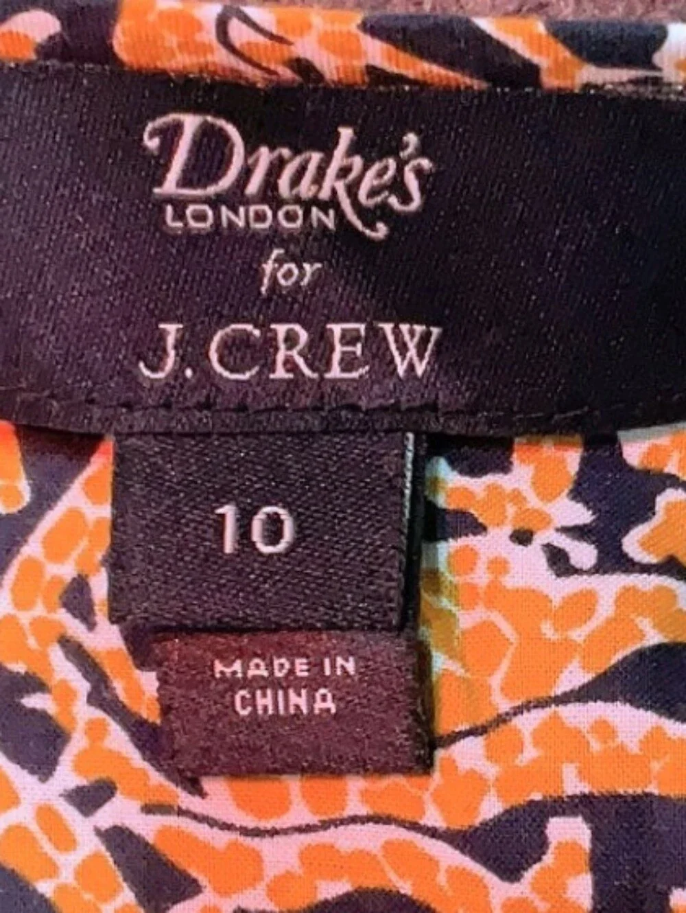 J. CREW x DRAKES OF LONDON 🦒 Cotton Safari Blouse in GIRAFFE🦒 Sz 10 ⚜️ LN/EUC